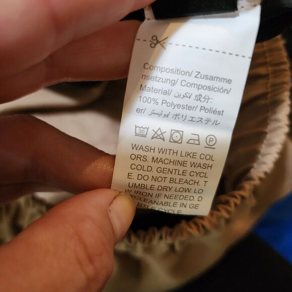 NEW Mens Manfinity Homme 2Pc Jogger Pants Size L Khaki Black Drawstring Pockets - Picture 9 of 13